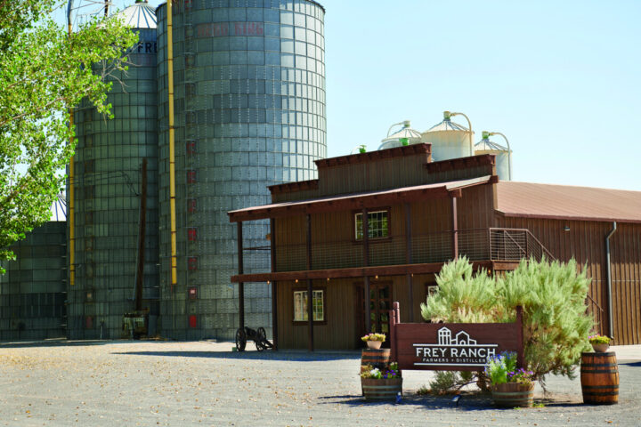 The Frey Ranch farm has been running since 1854—before Nevada became a state. Now, the distillery (pictured), as well as the bottling house, store house, malt house, and main office, is housed in the very middle of the 1,500 acre ranch, next to the silos that store its grain.