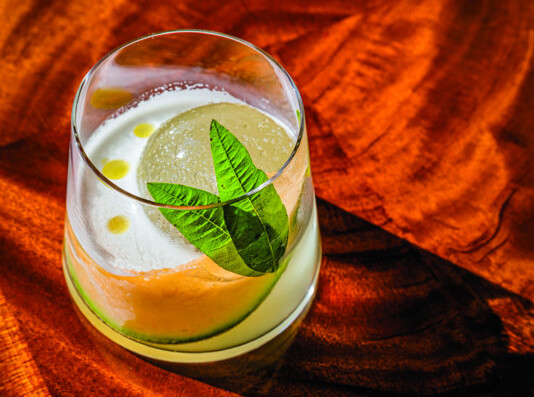 Houston restaurant March blends its own vermouth in-house, infusing the spirit with a variety of seasonal ingredients. Its Armier Bay cocktail (pictured) uses a cantaloupe and herb-infused vermouth.