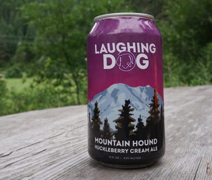 Laughing Dog Brewing in Idaho makes its Mountain Hound Huckleberry Cream ale (pictured) with fresh, locally-sourced huckleberries.