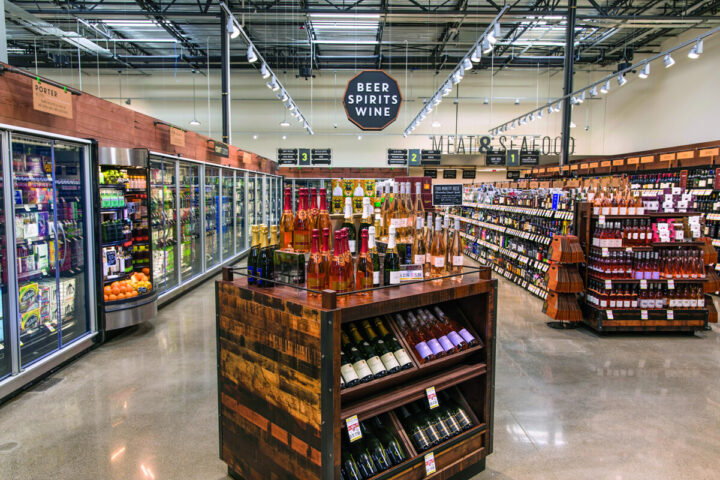 Raley’s offers a large variety of wine, beer, and spirits SKUs (beverage aisle above) in their 119 locations across California and Nevada. While still their largest subcategory, wine is losing share to spirits these days, and beer is trending down as more consumers switch to RTDs.
