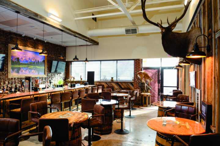 Brownie’s Bar (pictured) was added two years ago as a tasting room and events space at Town & Country. The space houses an on-site bartender and hosts weekly events that highlight allocated whiskies, craft beers, and custom cocktails.
