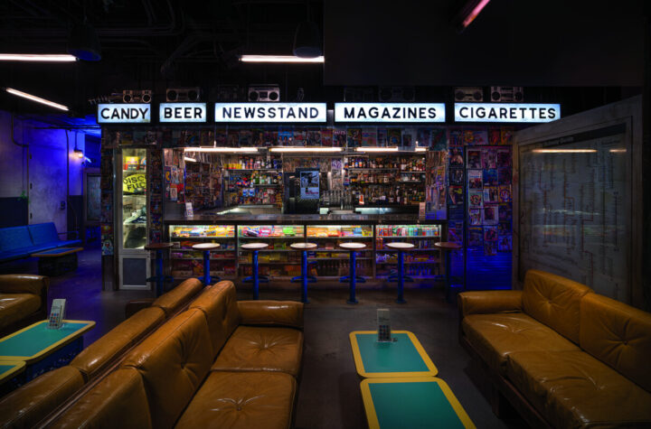 At Spiegelworld in Las Vegas, the Discoshow nightclub (bar pictured) focuses on high-quality canned offerings for it’s wine program.