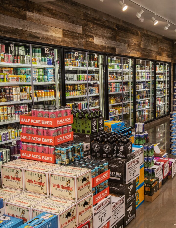 With 11 stores in greater Chicago, Garfield’s Beverage Warehouse (coolers pictured), has long maintained its VIP Club membership system—which started as a wine-only program but has since expanded to beer and spirits. The club uses a point system, which members can put towards rebates on purchases.