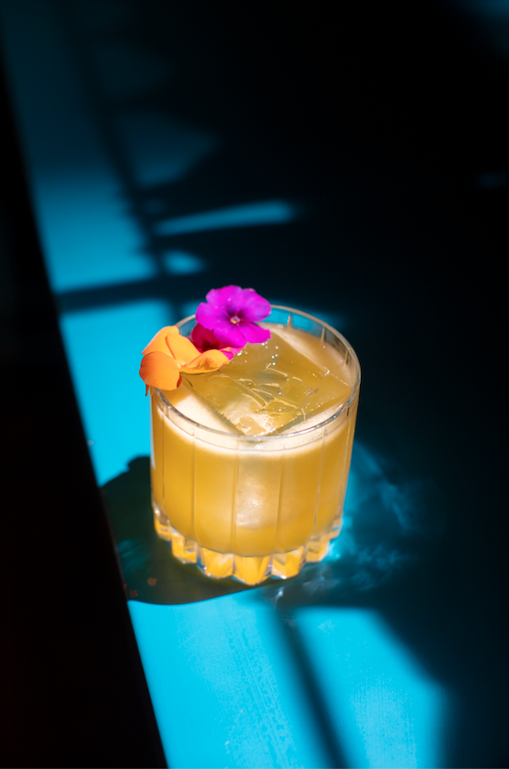 The Best Sandcastle in the Galaxy cocktail at Andra Hem mixes lavender- infused Tequila with vermouth, lemon juice, and mandarin-vanilla syrup.