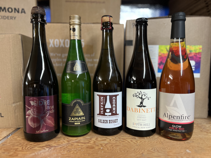 Seattle's Press Then Press, an online cider retailer, offers 500 ciders that can be shipped to residents of 40 states (selection pictured).