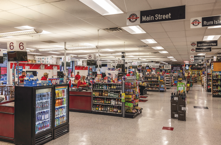 Spec’s employs more than 5,000 people across its 220 store locations in the Lone Star State. Staff members are encouraged to be “Texas friendly” and help shoppers whenever possible, sharing knowledge and attending tasting events (store interior above).