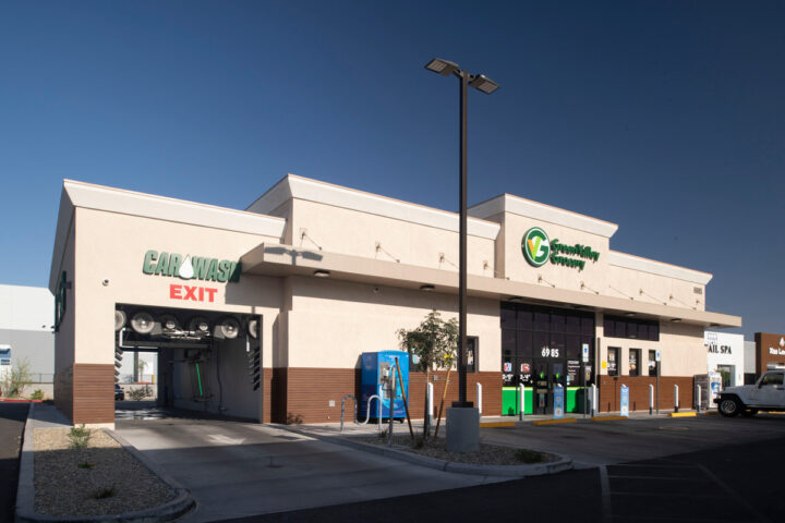 Each Green Valley Grocery is open 24 hours a day, seven days a week and functions beyond the level of an average convenience store, with many offering a large collection of gas pumps, gambling machines, and, in some cases, even car washes.