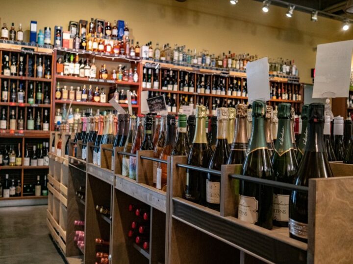 The Ferry Plaza Wine Merchant’s Quarterly Sparkling Wine Club selections (pictured) receive prominent retail display in San Francisco, California. 