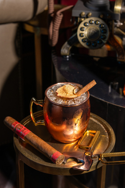 Winter cocktails often carry a strong depth of flavor. The Rye Winter Punch at Eight Lounge in Las Vegas features Knob Creek rye with apple cider, honey syrup, lime juice, and Angostura bitters, topped with ginger beer.