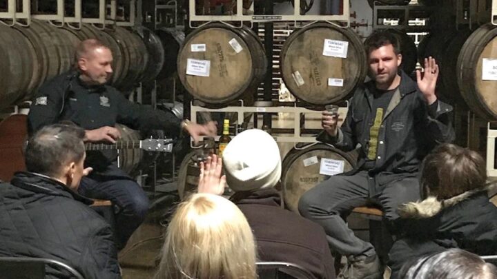 Heaven Hill offers programs in key markets nationwide, but the company also invites bartenders to its Kentucky facility for immersive programs (distillery whiskey tasting pictured).
