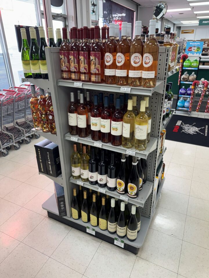 Warmer weather has sales of white wines and rosès (pictured) picking up at Lake Liquor in Ronkonkoma, New York.