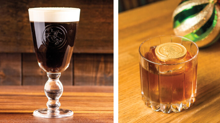 San Patricios in Jersey City, New Jersey showcases Irish whiskey in cocktails like the San Patricios Coffee (above left) and Life of Reilly (above right).