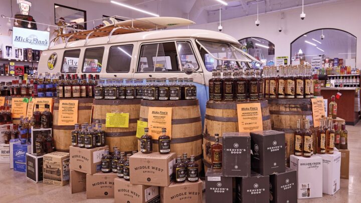 Micky Finn’s (spirits display above) is the largest beverage retailer in Florence County, South Carolina. While Convenience titan and Micky Finns’ neighbor Buc-ee’s sells wine and beer, Havekost doesn’t see the chain as a competitor because it doesn’t sell spirits.