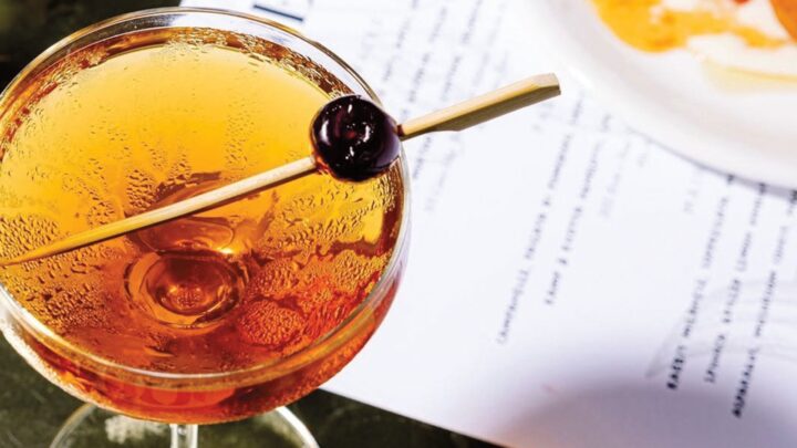 Olivero in Wilmington, North Carolina offers the My Second Rodeo cocktail (above), made with Cocchi di Torino vermouth plus rye, mezcal, amaro, Drambuie liqueur, and Angostura bitters.