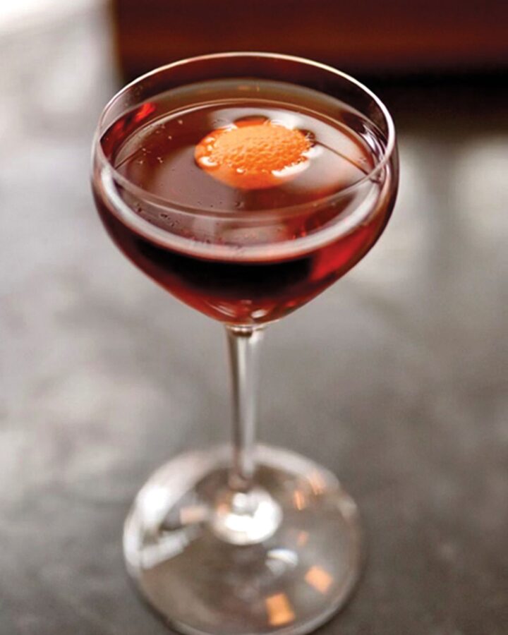 The Red Right Hand (above) blends Tequila with gentiane aperitif.