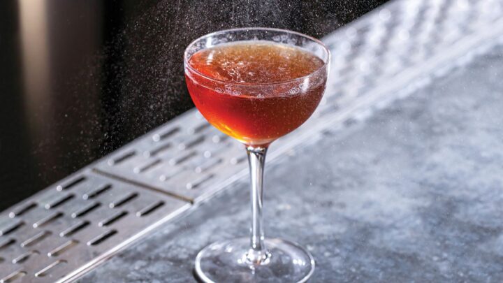 The Tequila Martinez (pictured) at Back Bar in New York City is an agave-based take on a gin drink, mixing reposado Tequila with sweet vermouth, maraschino liqueur, and bitters.
