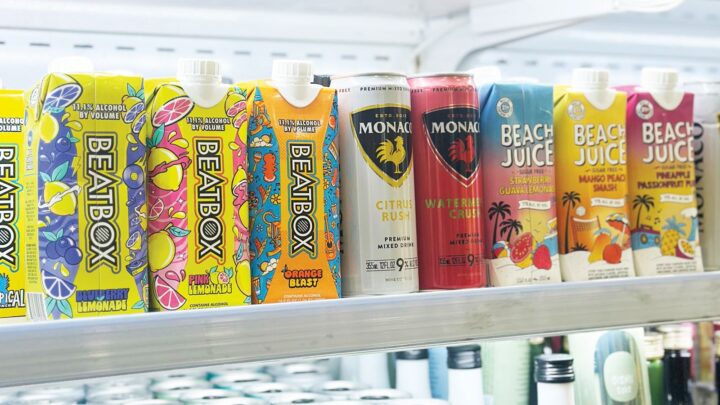 While wine sales are flagging in today’s market, the wine-based RTD segment is thriving. Wine-based RTDs (cooler pictured) are attracting a younger audience and expanding the reach of traditional wines with innovative flavors and convenient packaging.