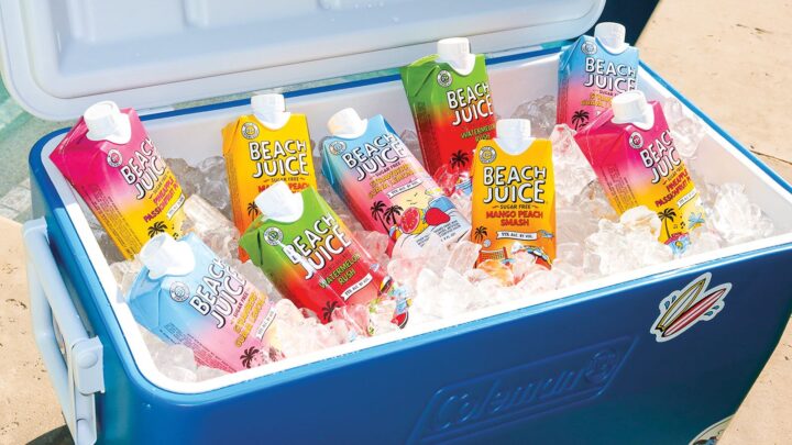 Some wine-based RTD brands are targeting the better-for-you trend with low-sugar and low-calorie options. Beach Juice (cooler pictured above), for example, is a low-sugar option offered in a variety of tropical flavors.