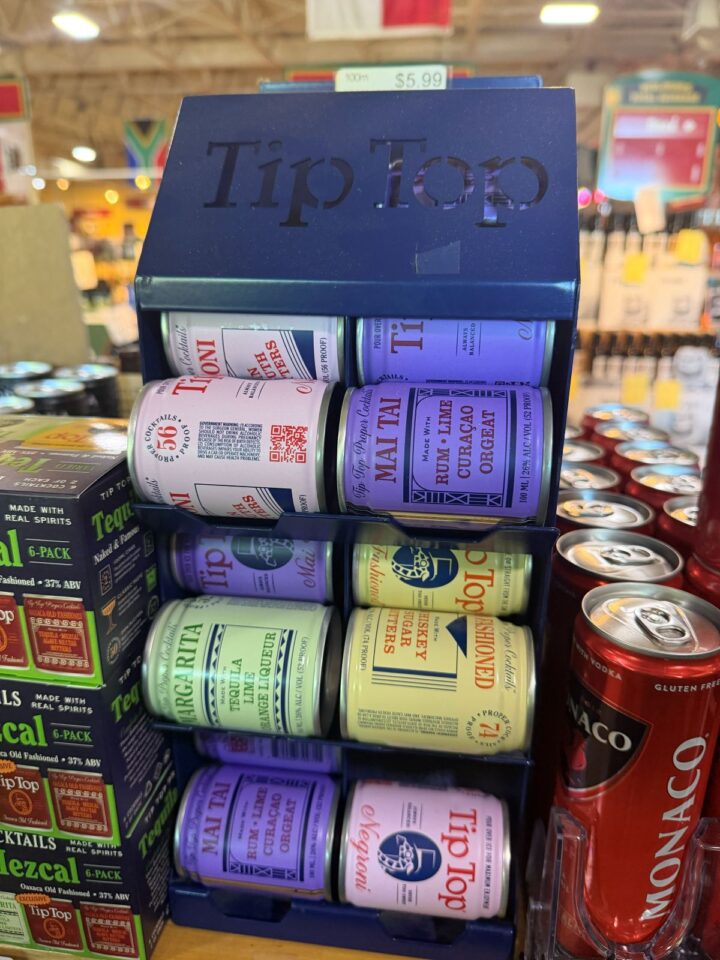 Tip Top ($6 a 100-ml.) in a snail like counter unit feeding itself is helping drive sales at Wilbur’s Total Beverage in Fort Collins and Wyatt’s Wet Goods in Longmont, Colorado.
