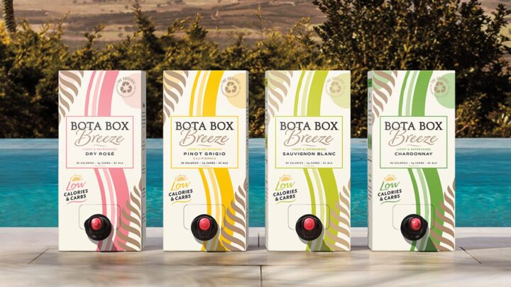Bota Box Breeze from Delicato Family Wines (lineup above) is the market’s top-selling low-calore wine by a large margin and it’s still growing, reaching 980,000 cases last year on 10.9% growth, according to Impact Databank.