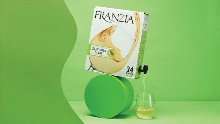Franzia remains a leader in the boxed wine segment with 17 million case depletions last year, more than 6 million cases above its next competitor. Franzia’s boxed wine portfolio includes myriad varietals, from Chardonnay and Pinot Grigio to Chianti and Merlot (Sauvignon Blanc 5-liter box pictured above).