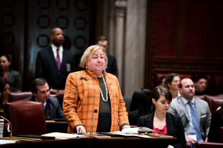 New York state senator Liz Krueger (pictured) says allowing wine sales in grocery stores will lower prices and increase sales. 