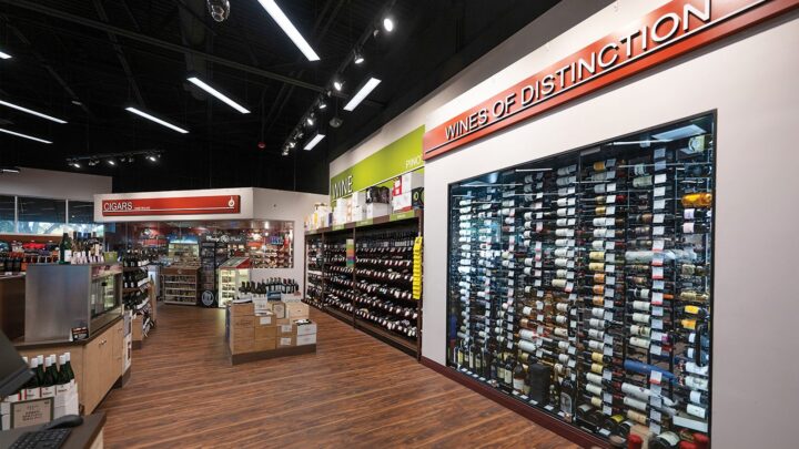 Wine (aisle pictured) accounts for about 25% of sales at ABC. 