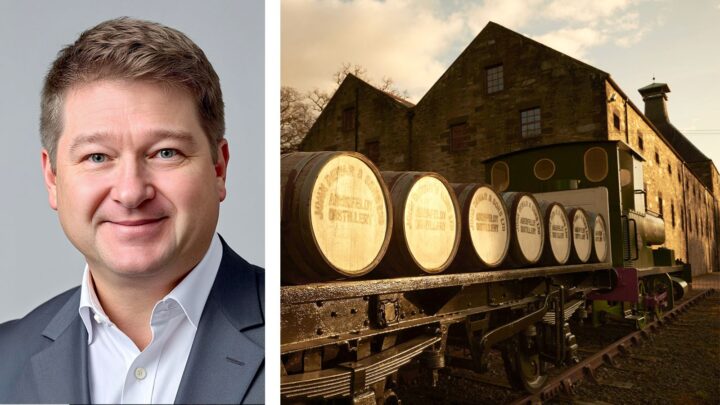 Bacardi vice president of Scotch Brian Cox (above left) believes blended Scotch has the versatility to thrive with brand extensions. The company’s Dewar’s (Aberfeldy distillery top right) innovates with cask finishes and aging processes.