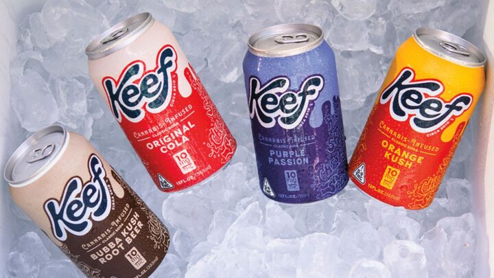 Keef has a line of 10-mg. THC sodas (pictured) and more.