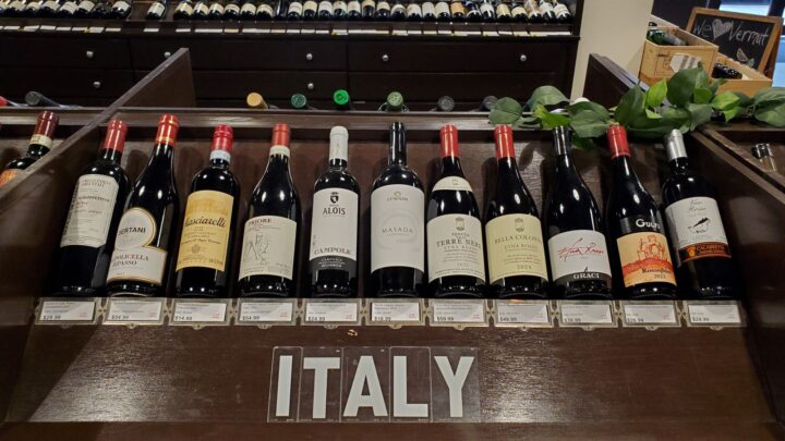 Italian wines (pictured) are the top selling imported wine by volume at Le Dû Wines in Manhattan, New York.