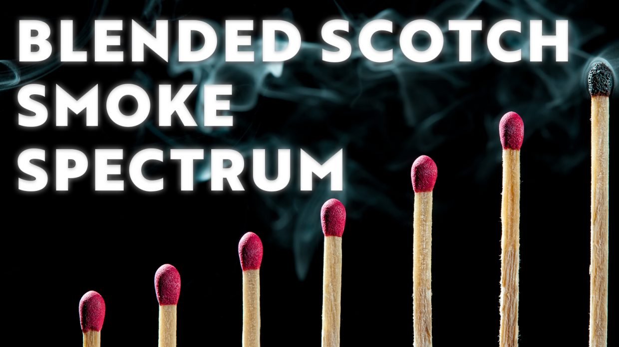 ascending matchheads with the words "blended scotch smoke spectrum"