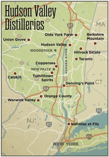 The Hudson Valley Craft Whiskey Trail   Hudson Valley Map1 