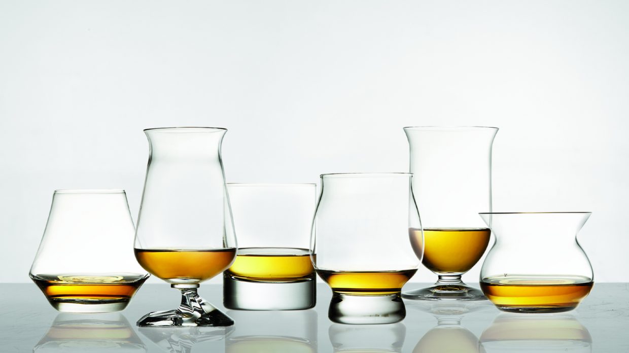 different whisky glasses