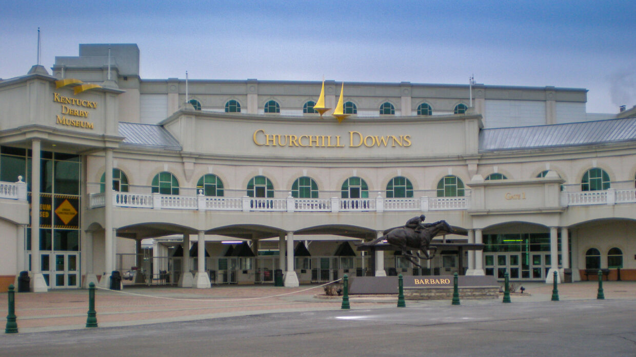 The outside of Churchill Downs.