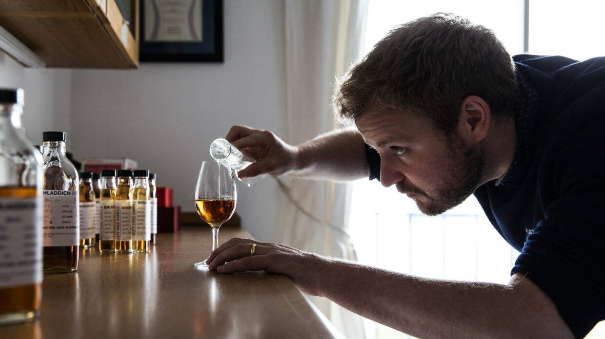 Adam Hannett blends whisky.