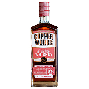 copperworks peated american single malt bottle