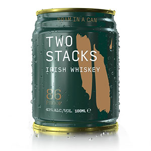 two stacks dram in a can blended irish whiskey